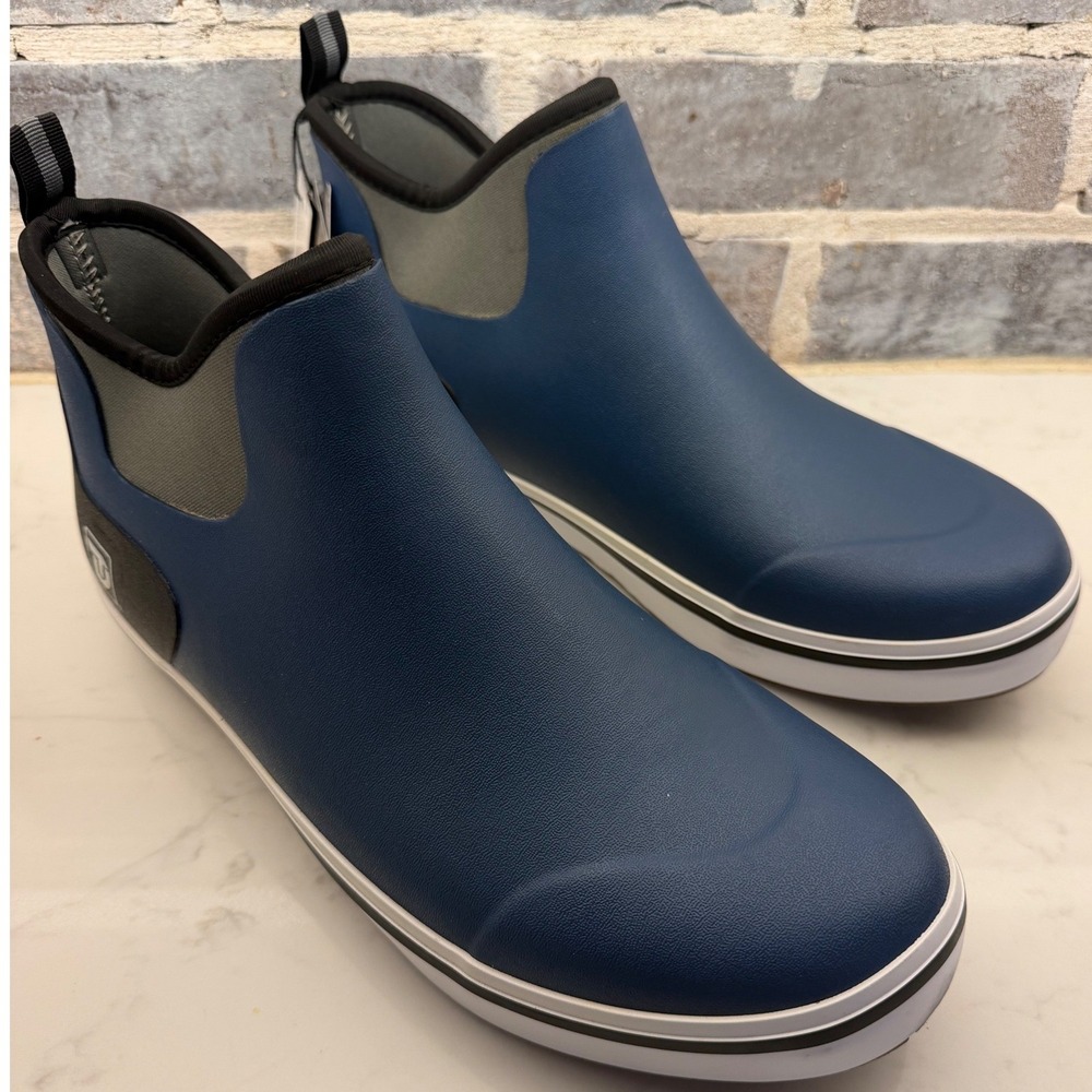 Trudave Mens Waterproof Deck Boots Navy Blue Neoprene Ankle Rain Boots Size 14